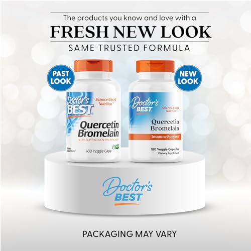 Capsules of Doctor's Best Quercetin Bromelain for easy daily use.