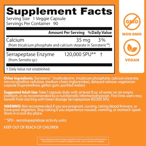Doctor's Best Serrapeptase promotes sinus health in daily use.