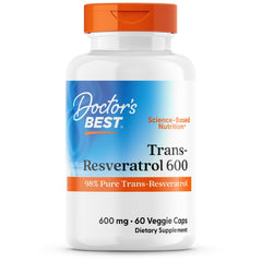 Doctor's Best Trans-Resveratrol bottle for daily antioxidant support.