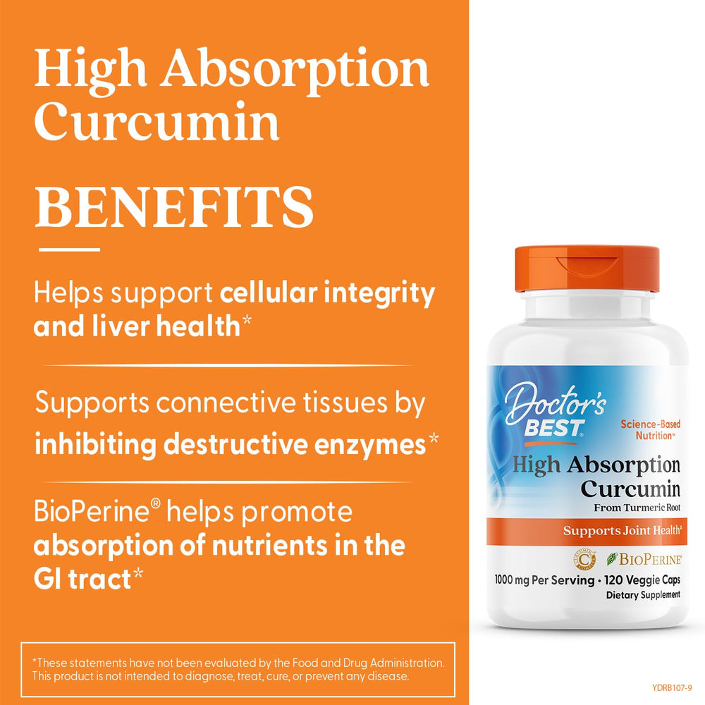 Close-up of Doctor's Best curcumin capsules for easy daily supplementation