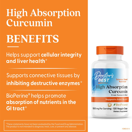 Close-up of Doctor's Best curcumin capsules for easy daily supplementation