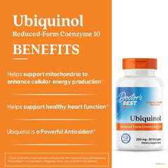 Doctors Best Ubiquinol bottle on the counter supports daily wellness routine.
