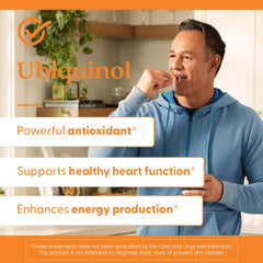 Doctors Best Ubiquinol capsules arranged to evoke potential energy support.
