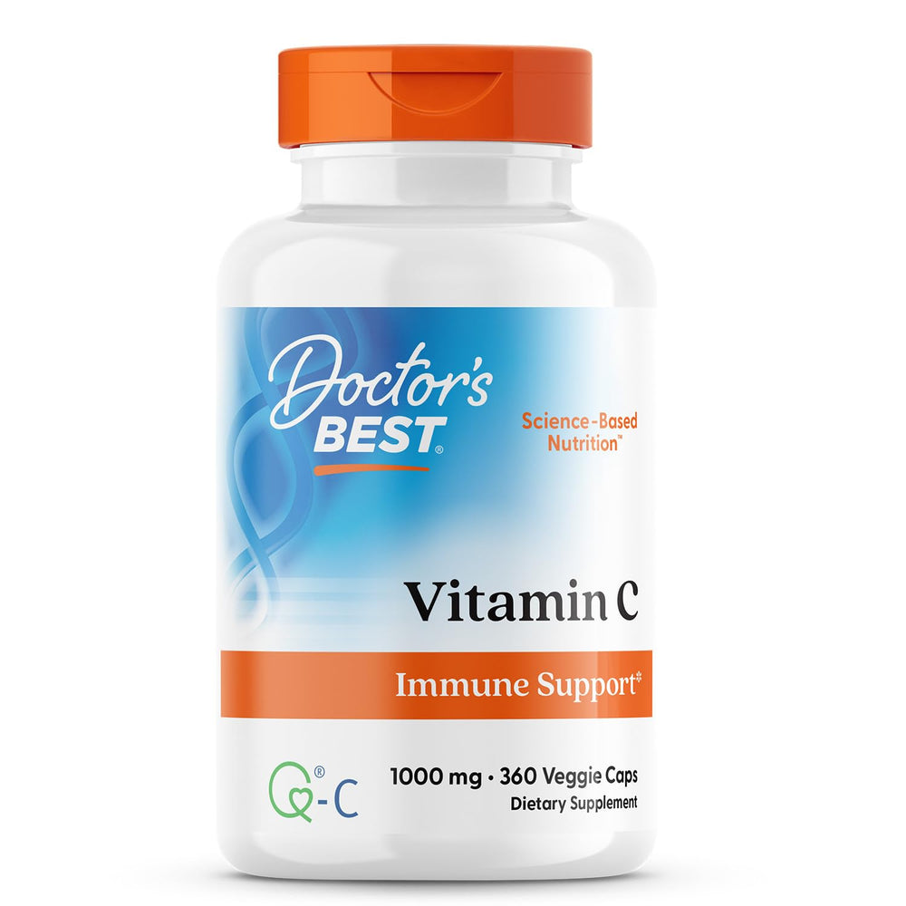 Doctor's Best Vitamin C bottle cap: convenient daily immune support with 1000 mg capsules.