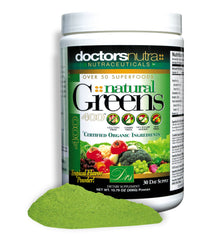 Doctors Nutra Nutraceuticals Natural Greens Powder tropical tub ready for daily greens boost