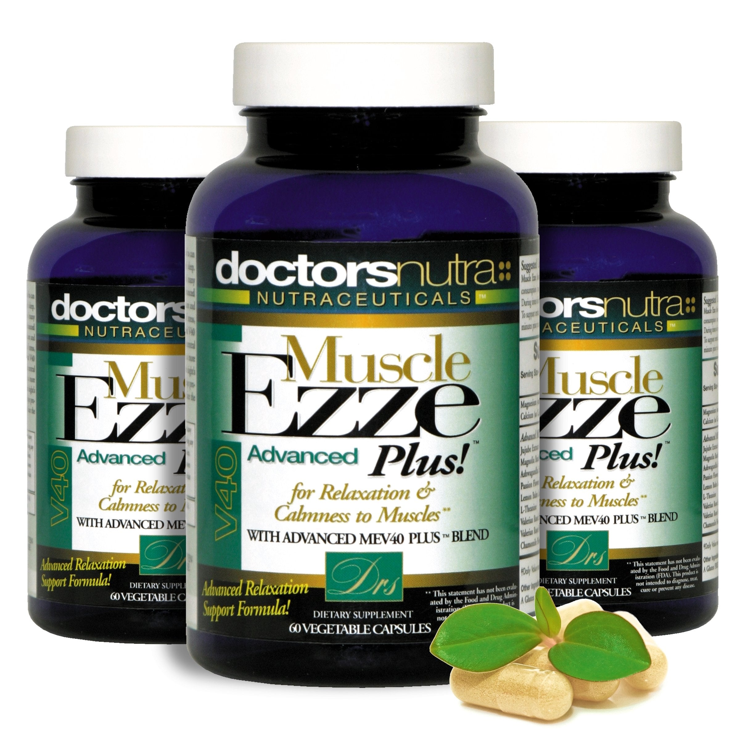 Doctors Nutra Nutraceuticals pack3 front bottle for daily use with natural relaxant Ezze Plus.