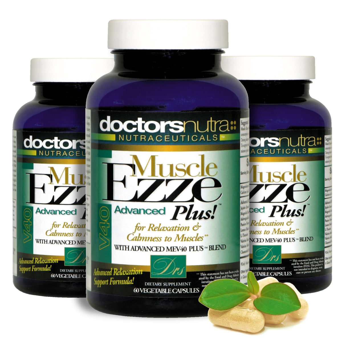 Doctors Nutra Nutraceuticals pack3 front bottle for daily use with natural relaxant Ezze Plus.