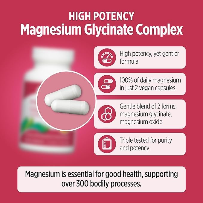 Magnesium Glycinate bottles shown alongside daily routine items for consistent use