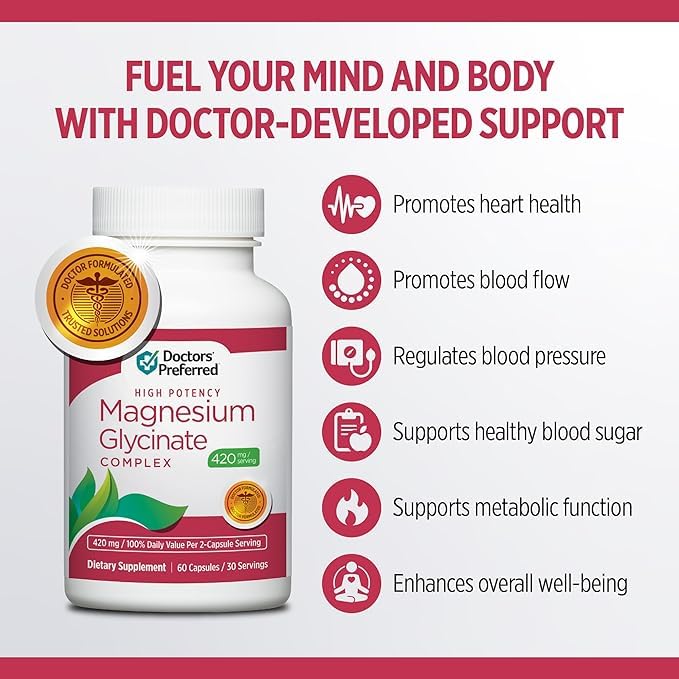 DOCTORS' PREFERRED Magnesium Glycinate testing badge signaling quality