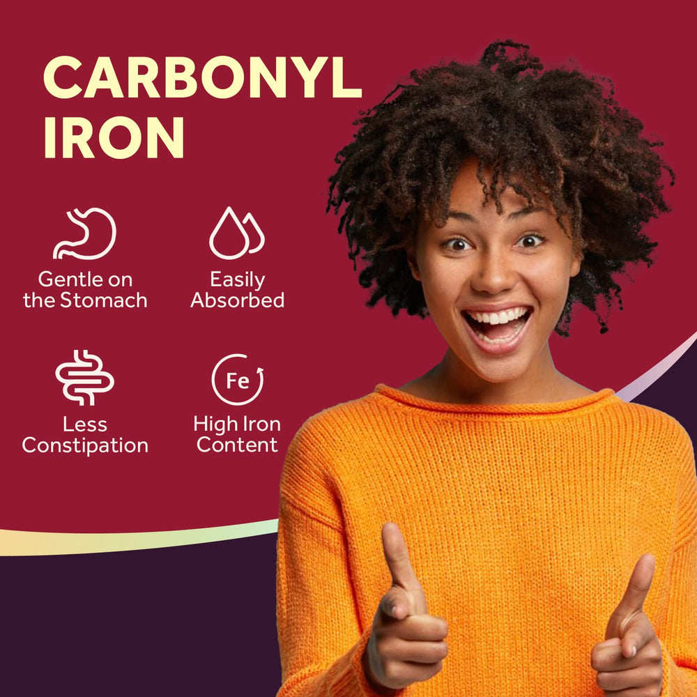 Doctor’s Recipes iron supplement label zoom highlights 65 mg iron per tablet