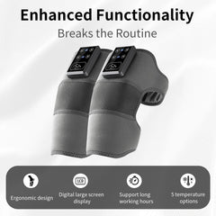 DOEUTLQ knee massager shows five heat levels for customizable warmth.