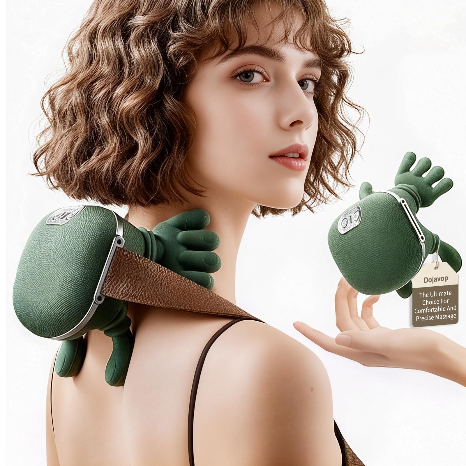 Dojavop neck massager with heat, front view for neck tension relief
