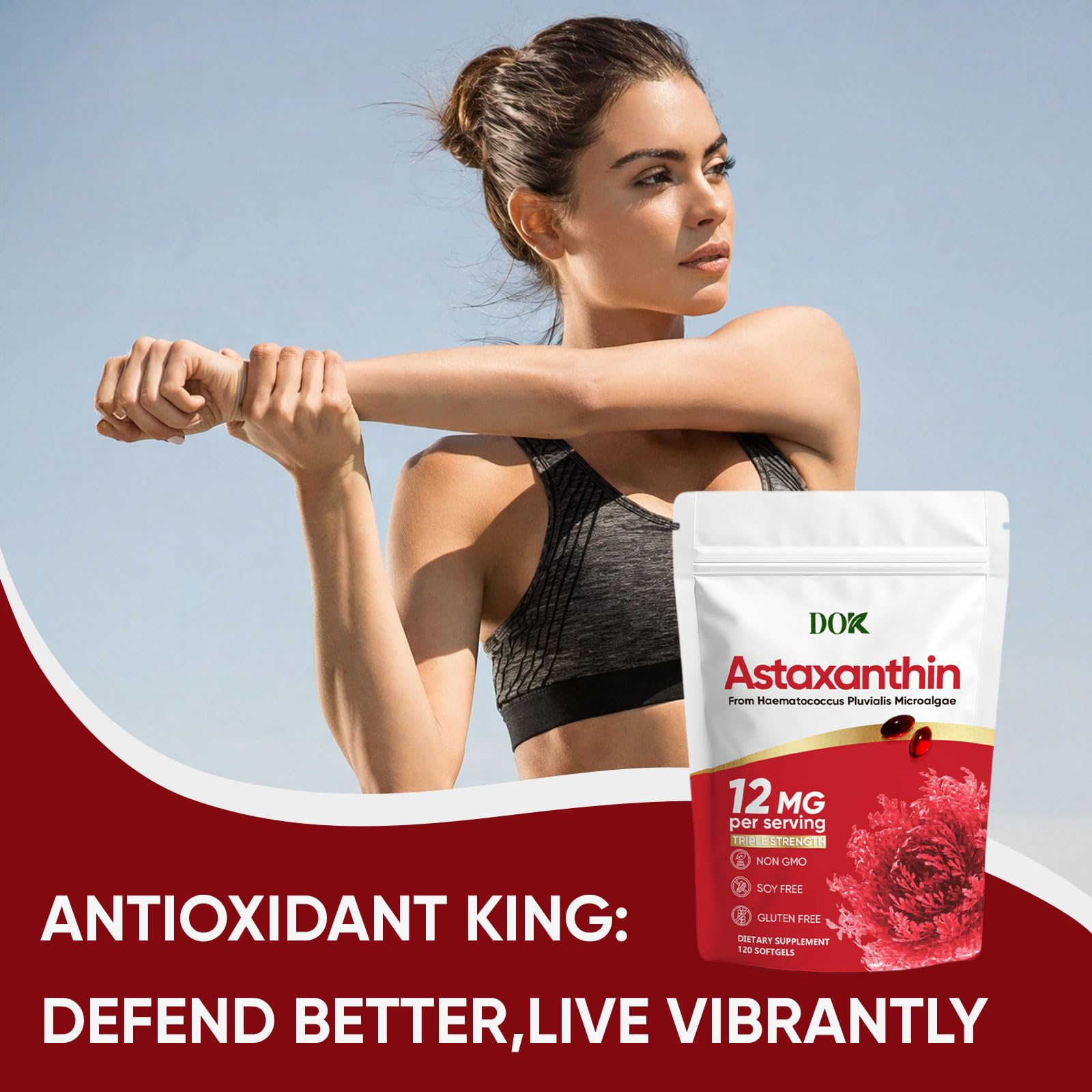 DOK 120-count bottle for easy daily supplementation.