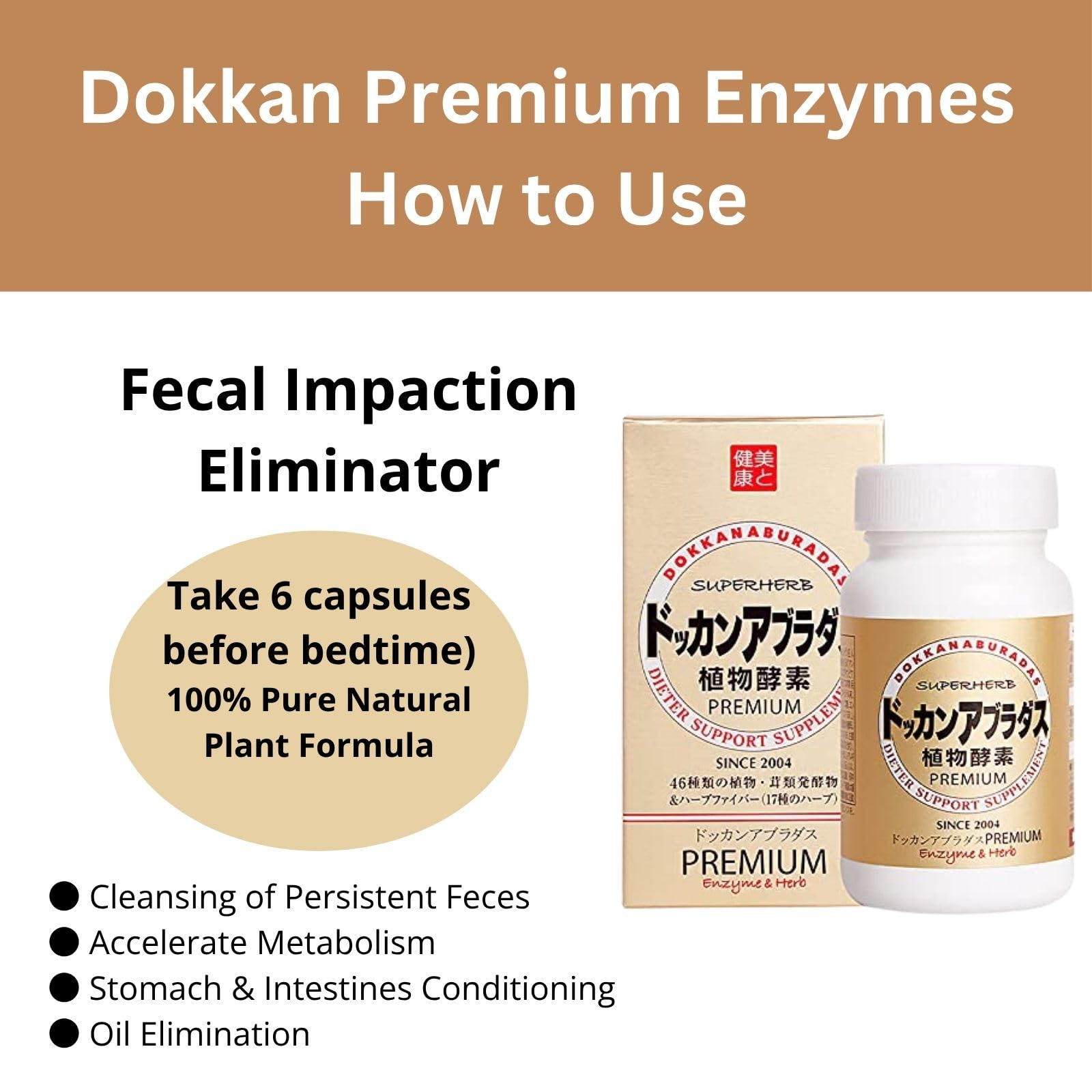 Dokkanaburadas-made-in-japan label signals premium herbal blend quality.