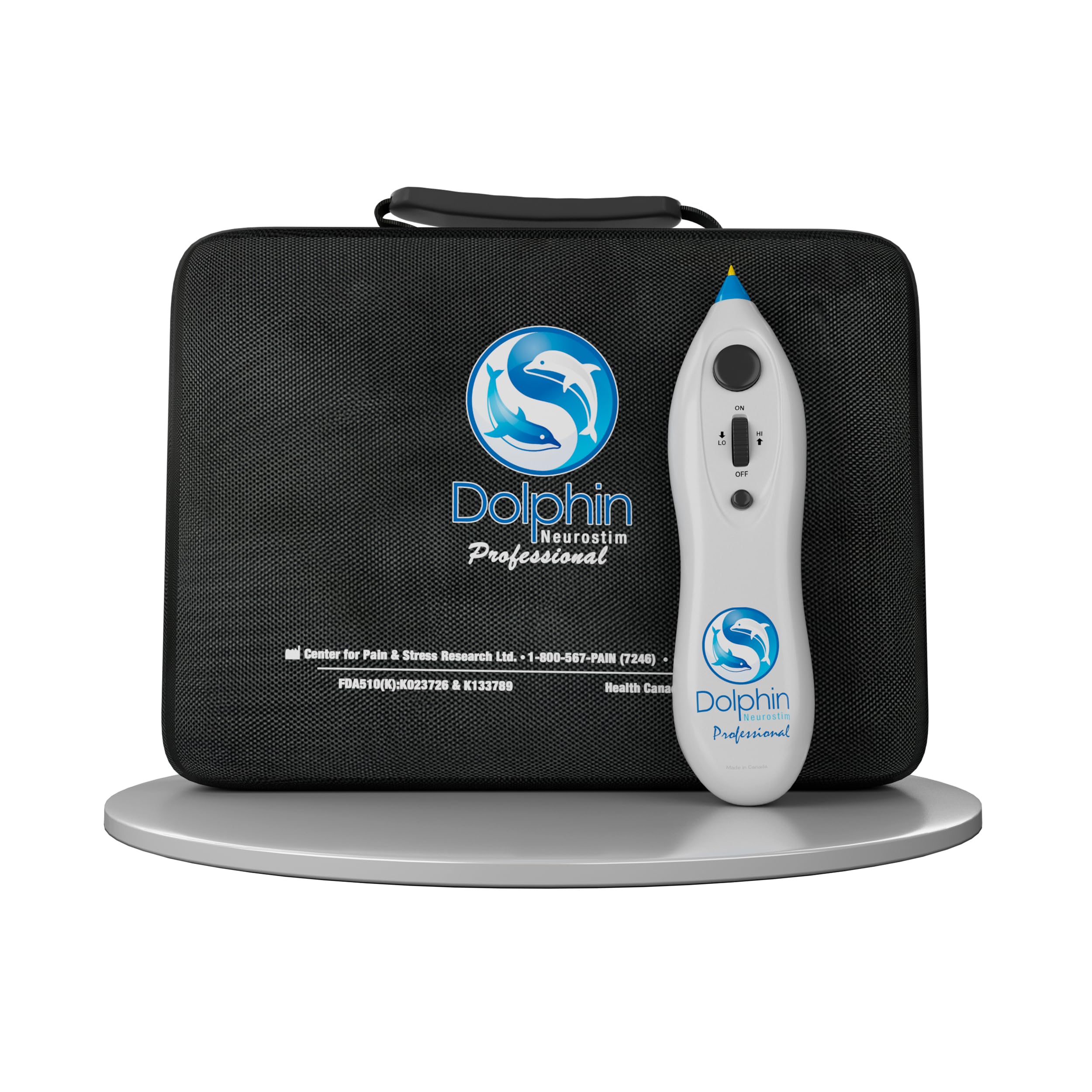 Dolphin Neurostim pen detects acupuncture points for targeted pain relief at home.