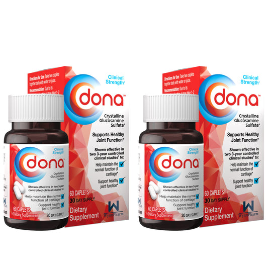 DONA glucosamine sulfate bottle front highlighting daily joint support.