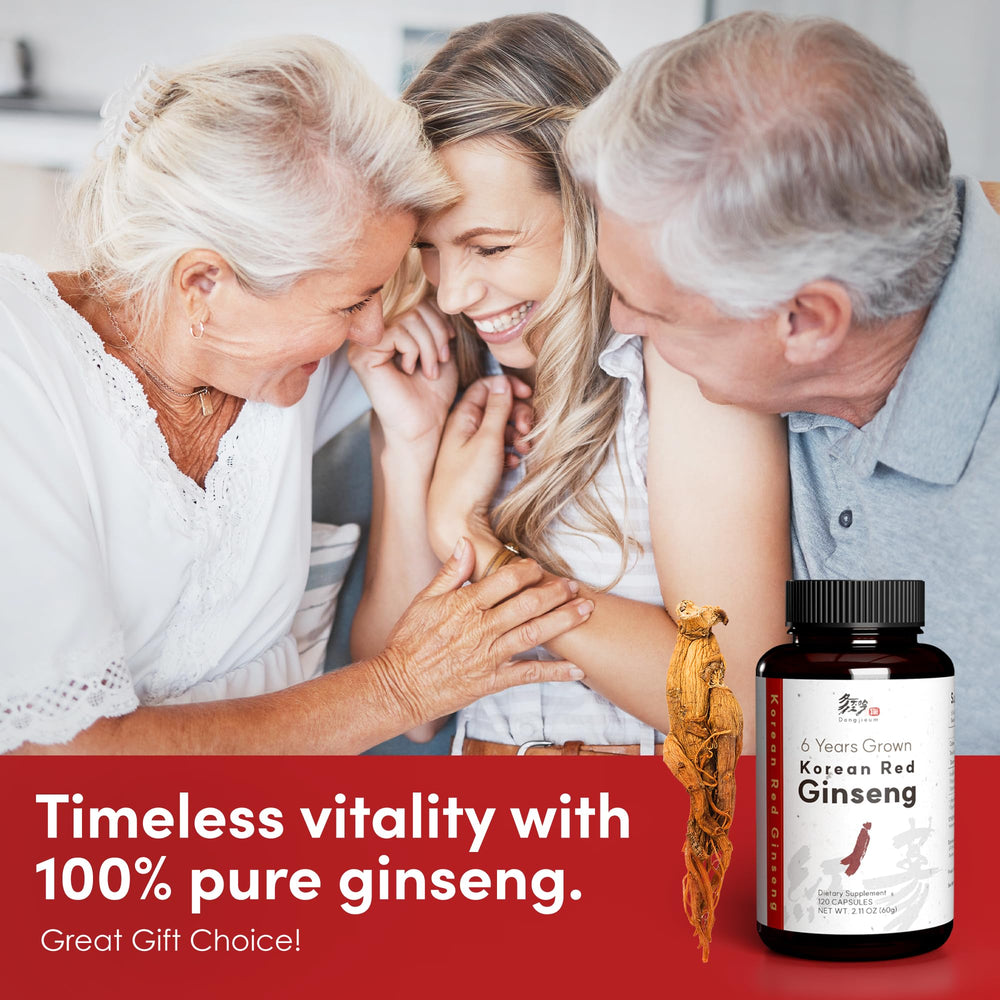 Dongjieum Korean red ginseng root close-up conveys tradition and potency.