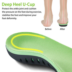 DONQE deep heel cup improves heel alignment and impact absorption.