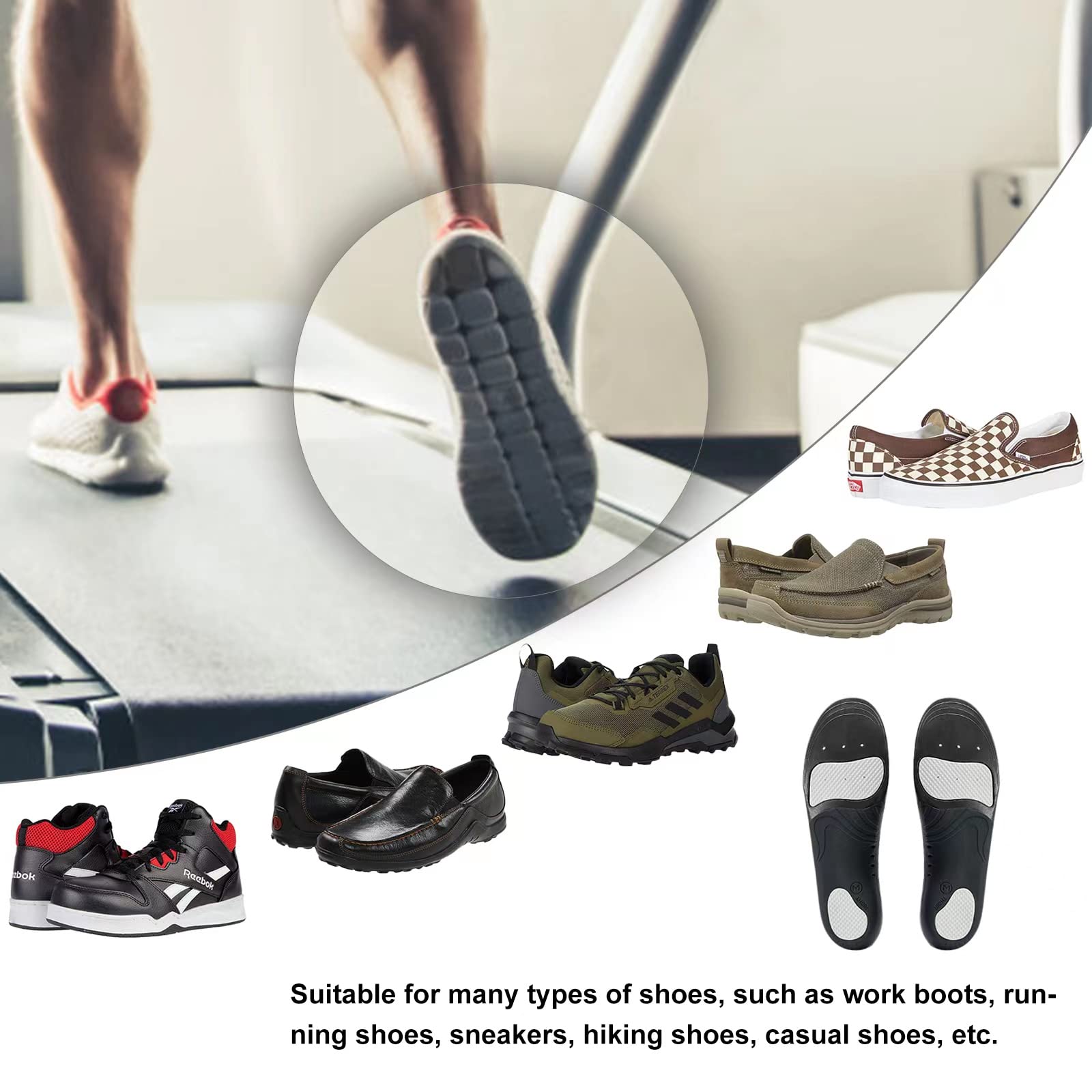 DONQE plantar fasciitis insoles help reduce foot fatigue for daily commuting.