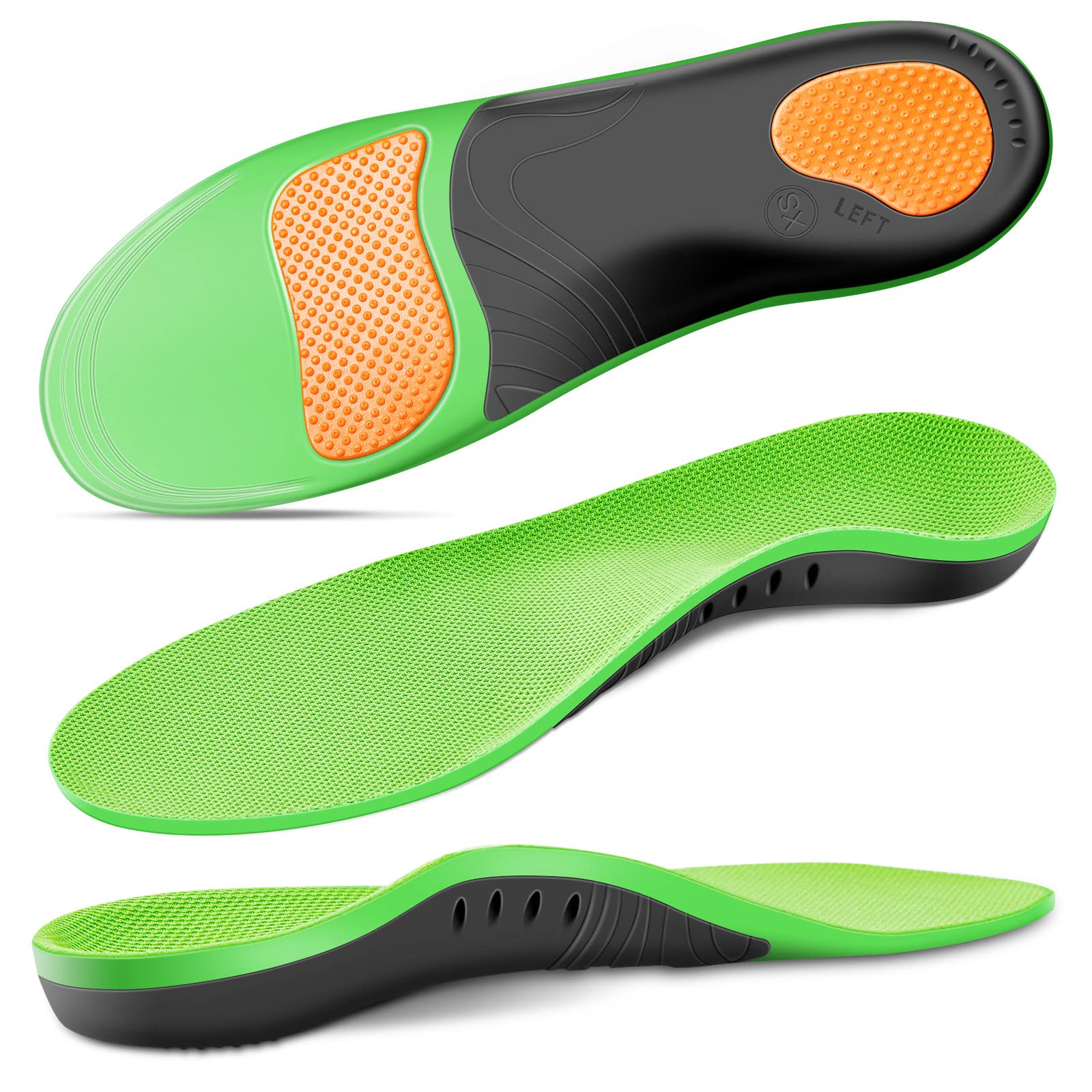 DONQE plantar fasciitis relief insoles with arch support provide all-day comfort.