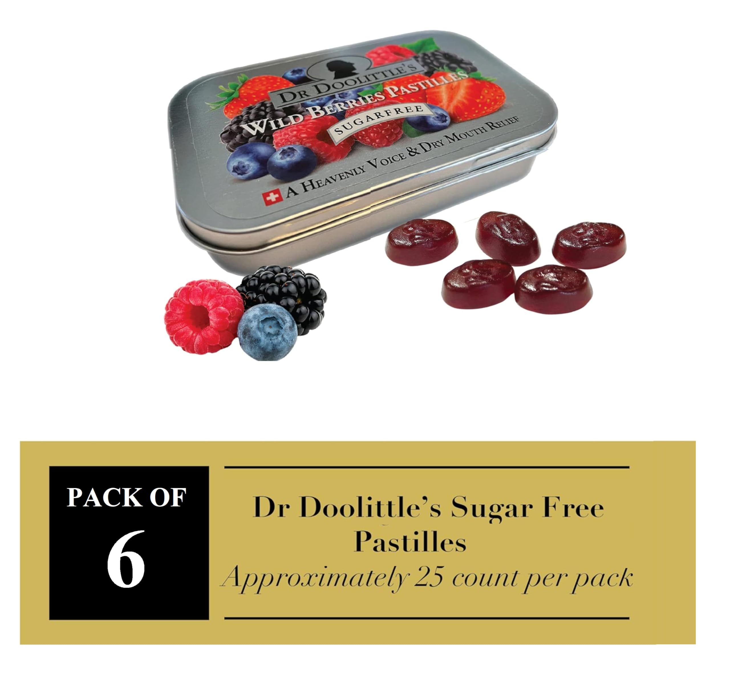 DOOLITTLE Wild Berries pastilles close-up texture highlights soft, chewy mouthfeel.