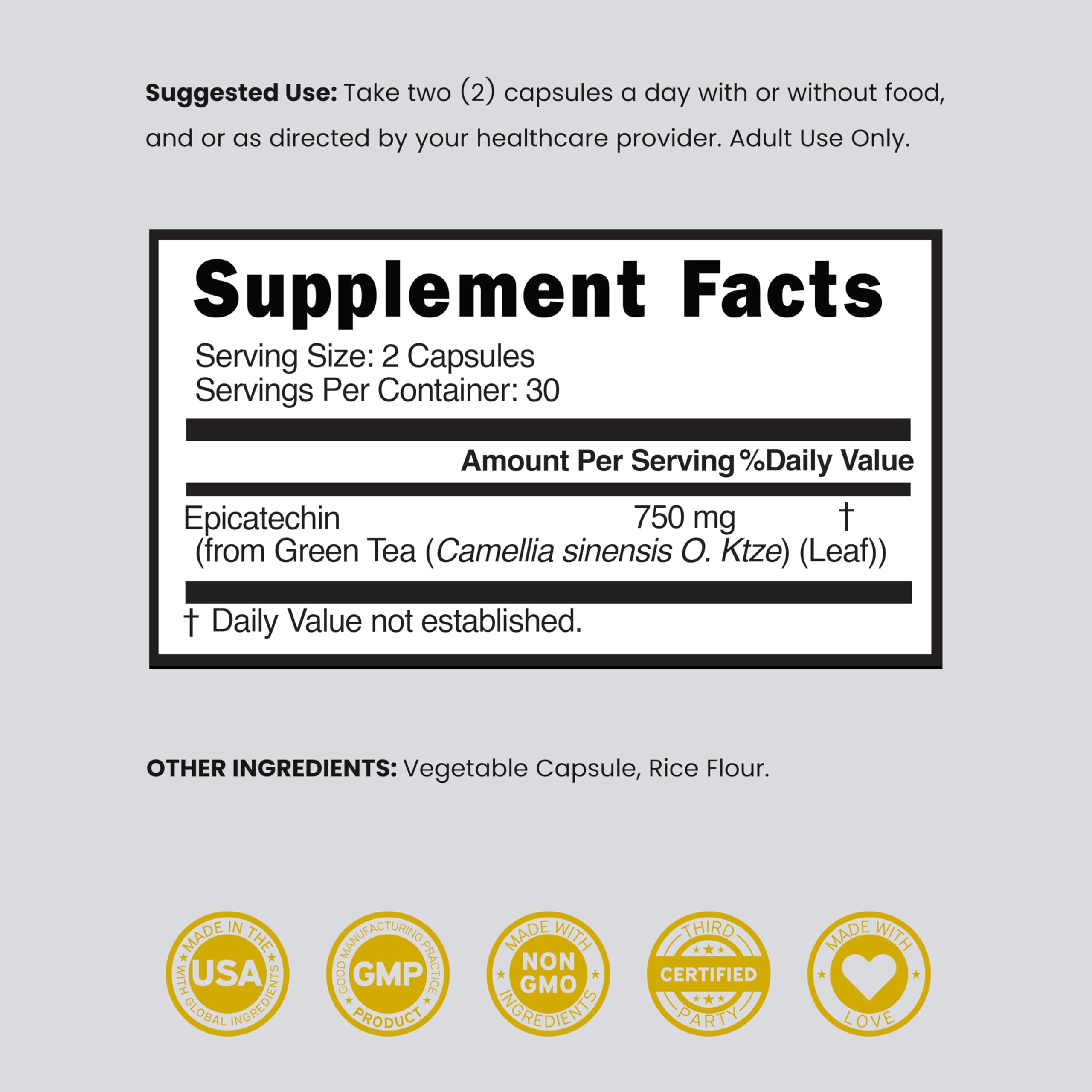 Dorado Epicatechin is gluten-free and dairy-free for allergen-conscious users