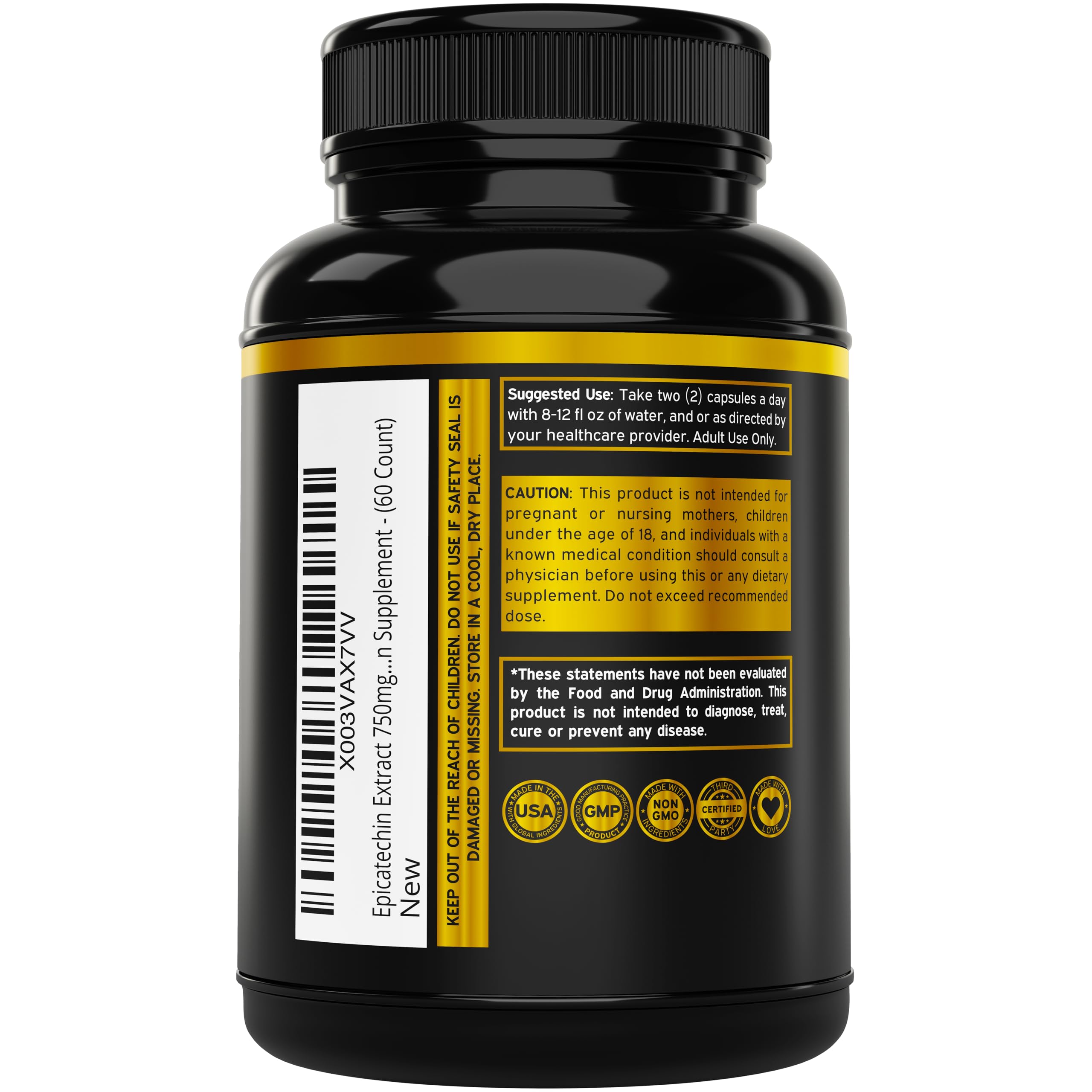 Dorado Nutrition Epicatechin label highlights purity and ingredient clarity