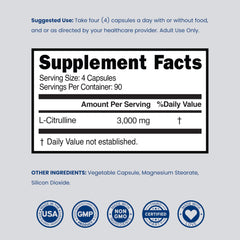 Dorado Nutrition L Citrulline third-party testing seal on packaging.