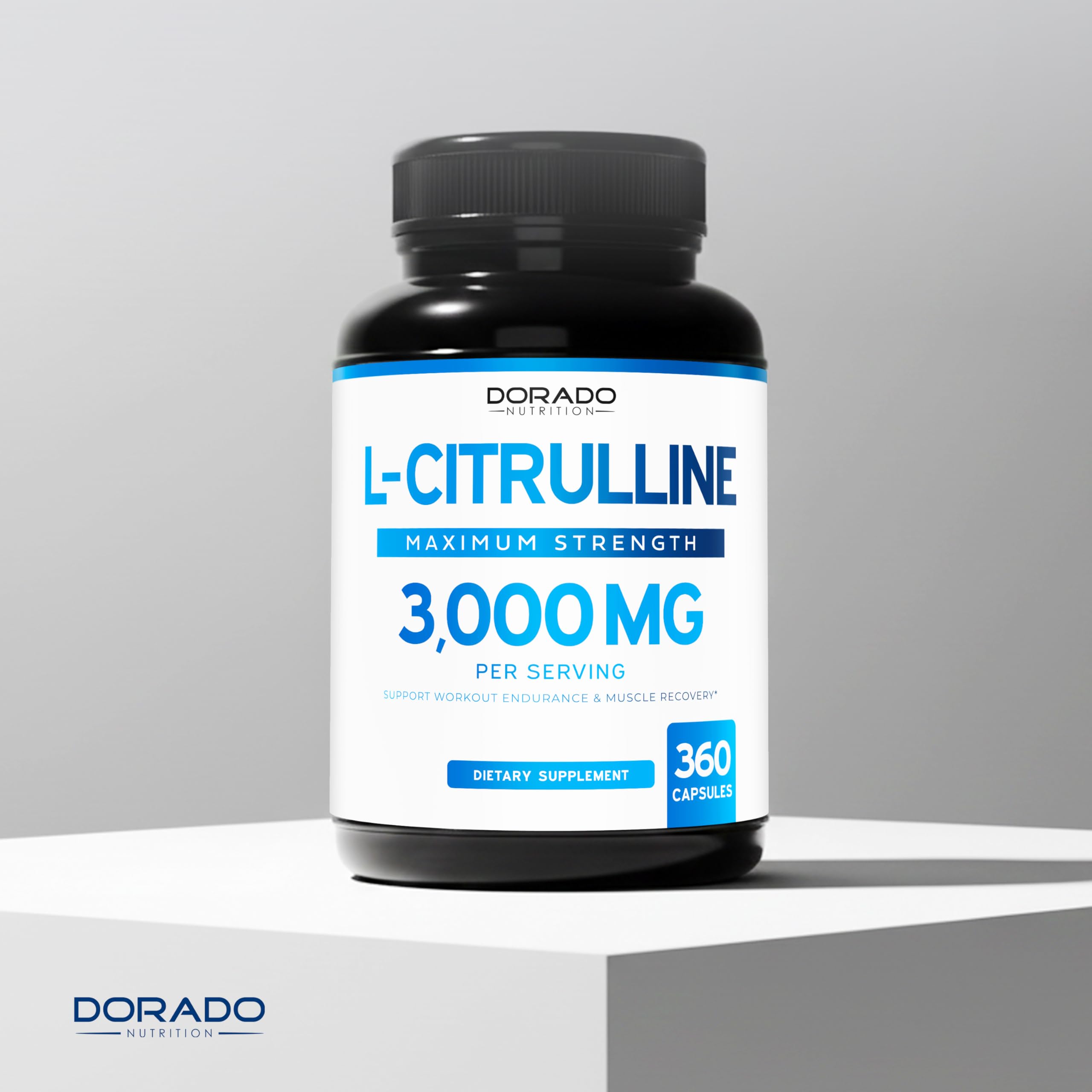 Dorado Nutrition L Citrulline bottle next to USA-made seal.