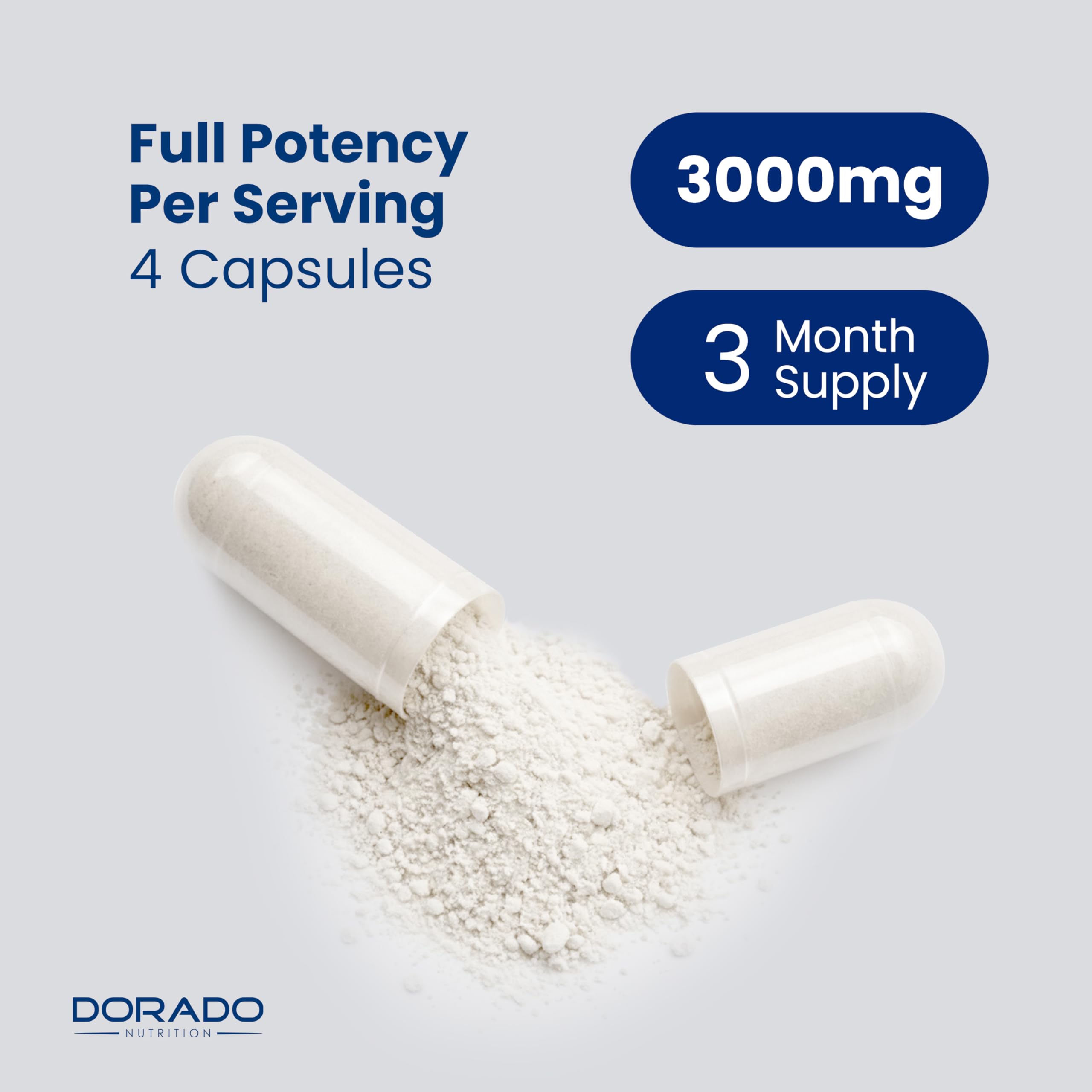 Dorado Nutrition L Citrulline vegan-friendly formula with 360 capsules.