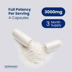Dorado Nutrition L Citrulline vegan-friendly formula with 360 capsules.
