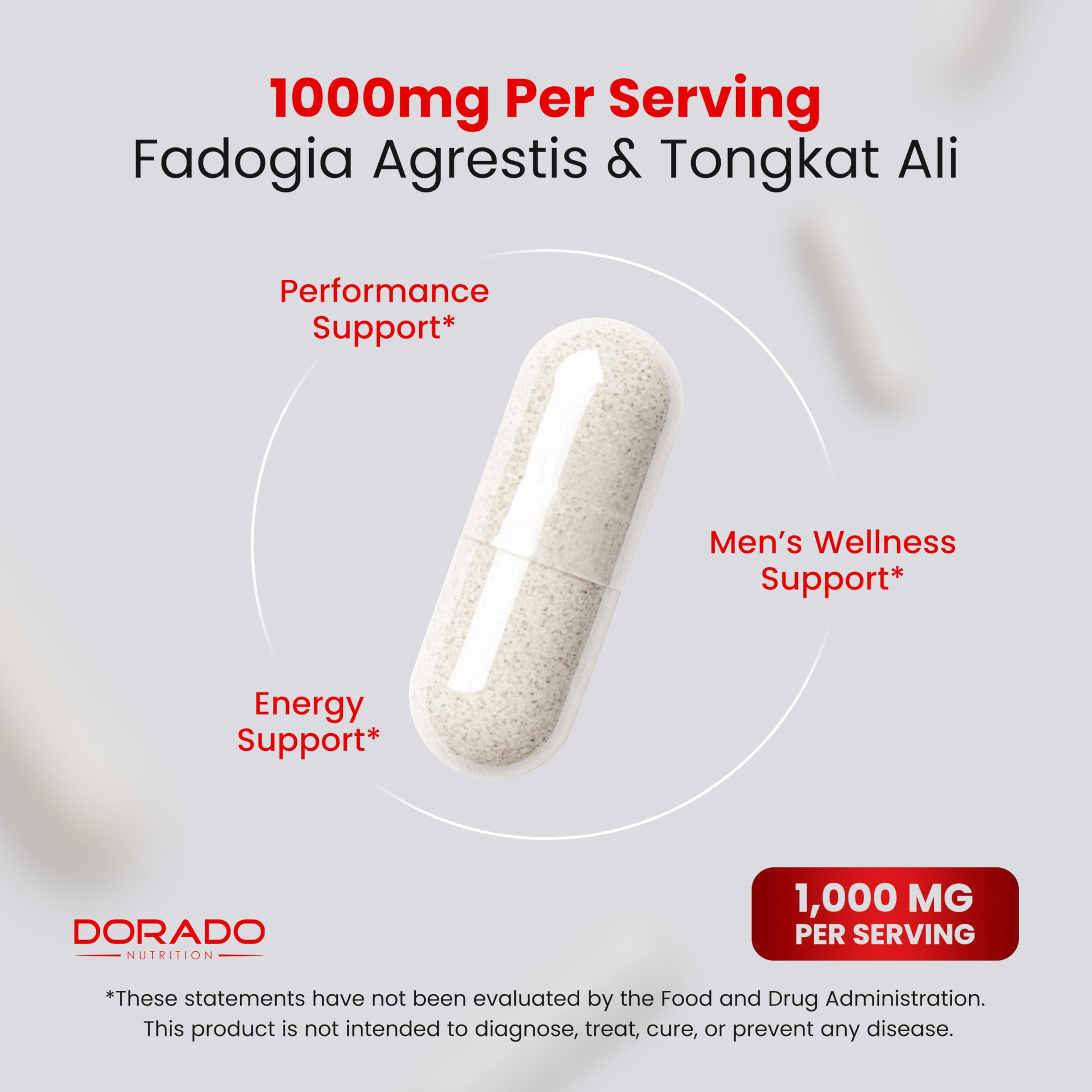 Dorado Nutrition non-GMO vegan gluten-free label indicating dietary clarity.