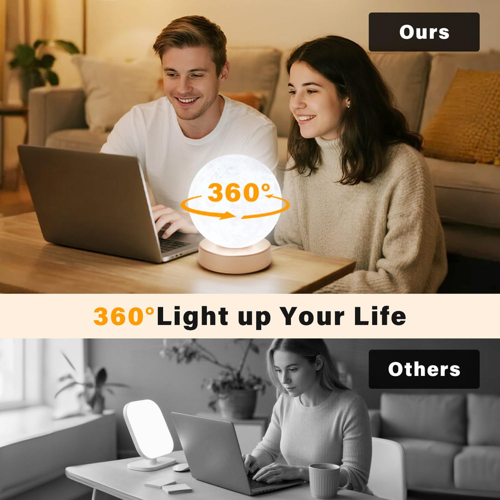 Doraubia lamp full-spectrum light doubles as a cozy night light for evenings.