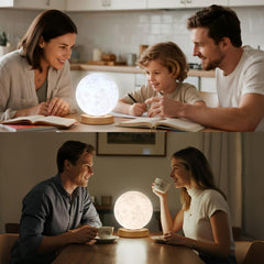 Doraubia Moon Light 3D-printed moon adds tranquil ambiance to the room.