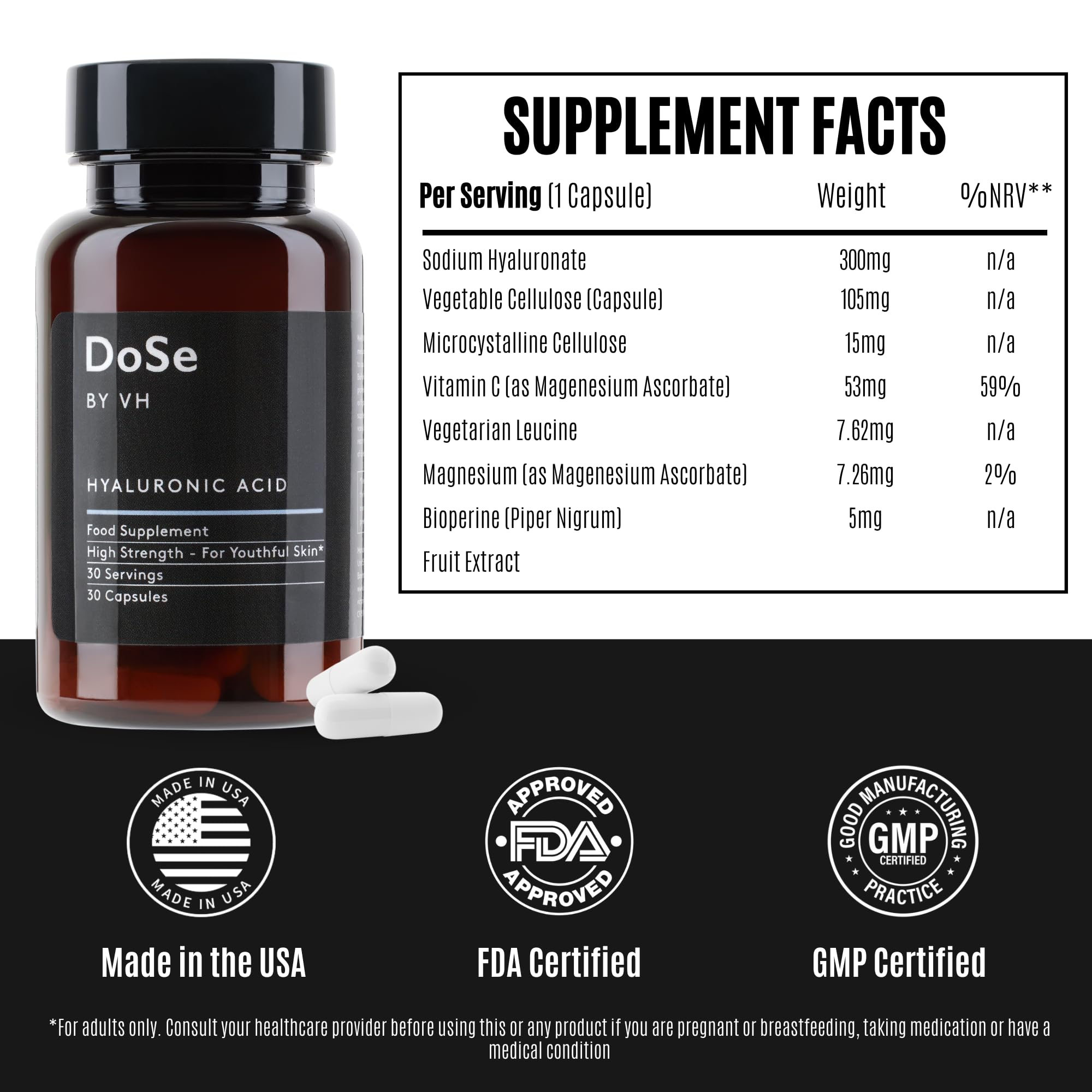 DoSe by VH vegan capsules designed for skin and joint wellness