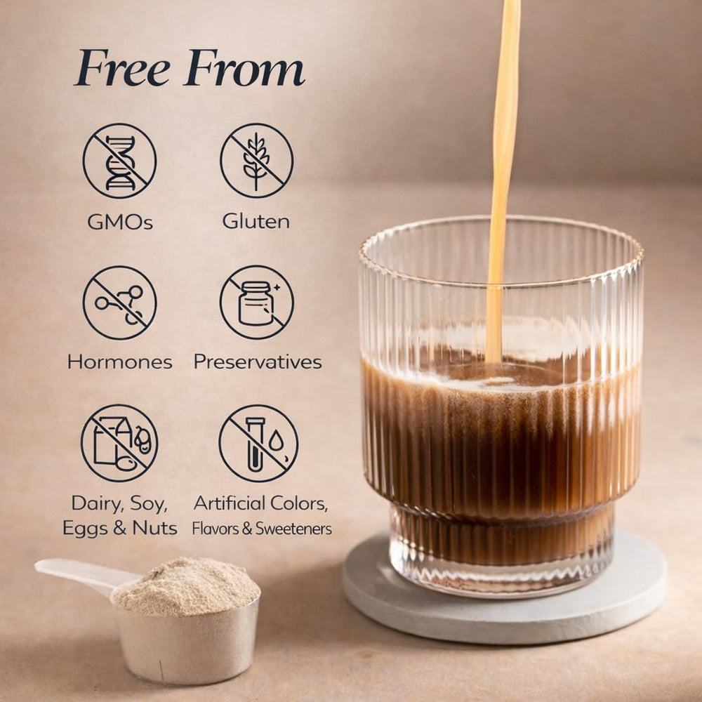 Coffee mug featured with DOSE & CO Vanilla Collagen Creamer for a silky texture.