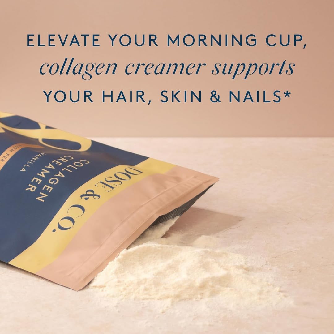 Latte with DOSE & CO Vanilla Collagen Creamer adding vanilla flavor and body.
