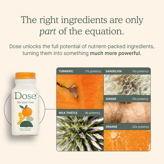 Dose for Your Liver 2oz shot glass for precise daily measurements.