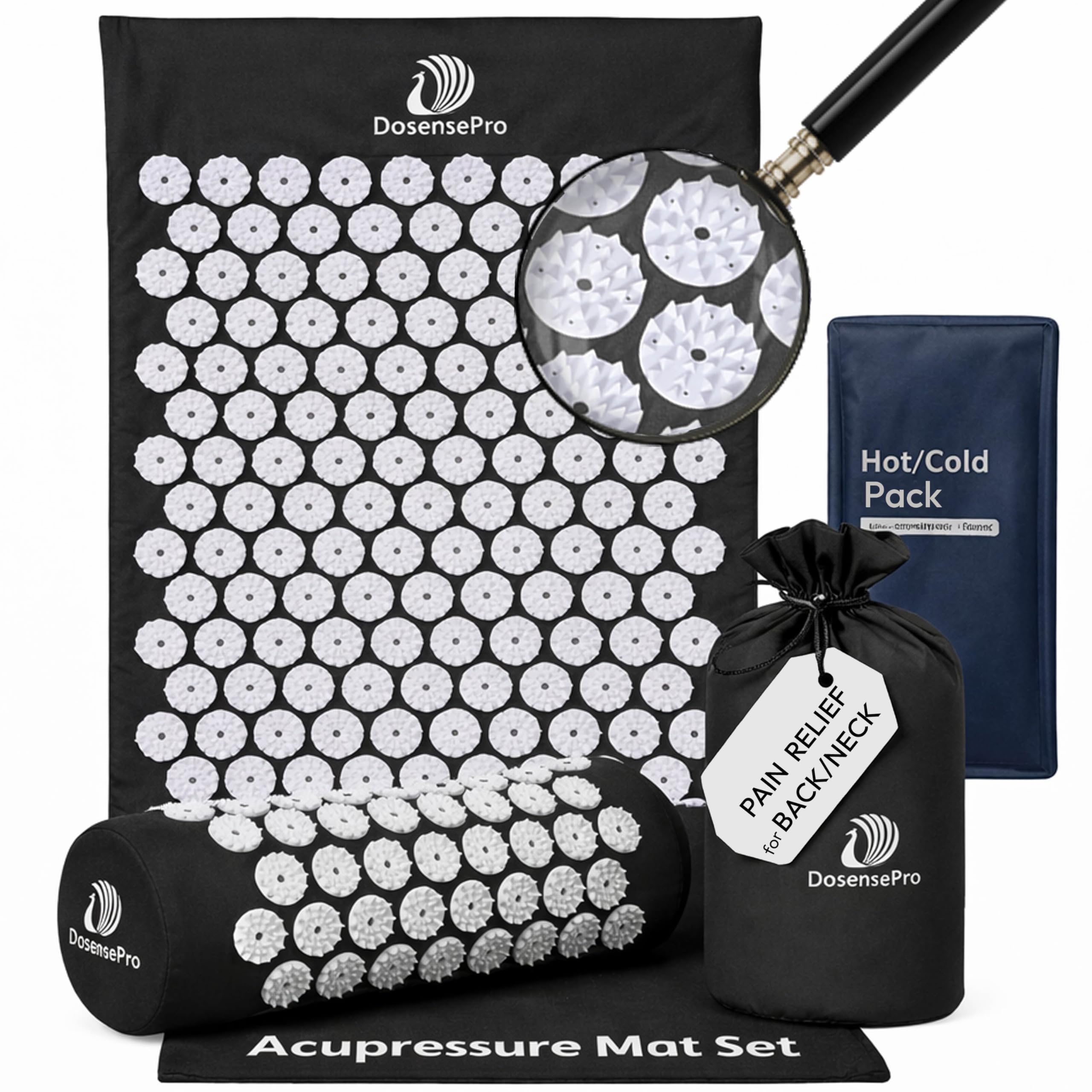 DoSensePro acupressure mat spikes close-up for targeted back tension relief