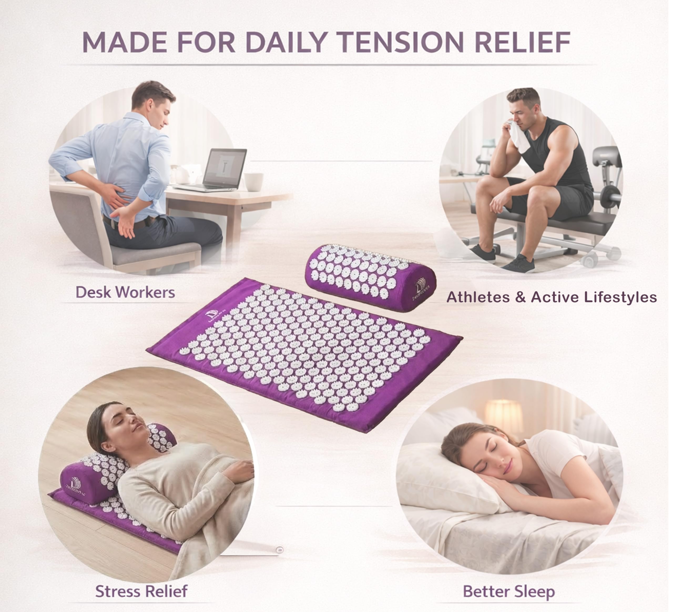 DoSensePro pillow neck support in use for upper back tension relief