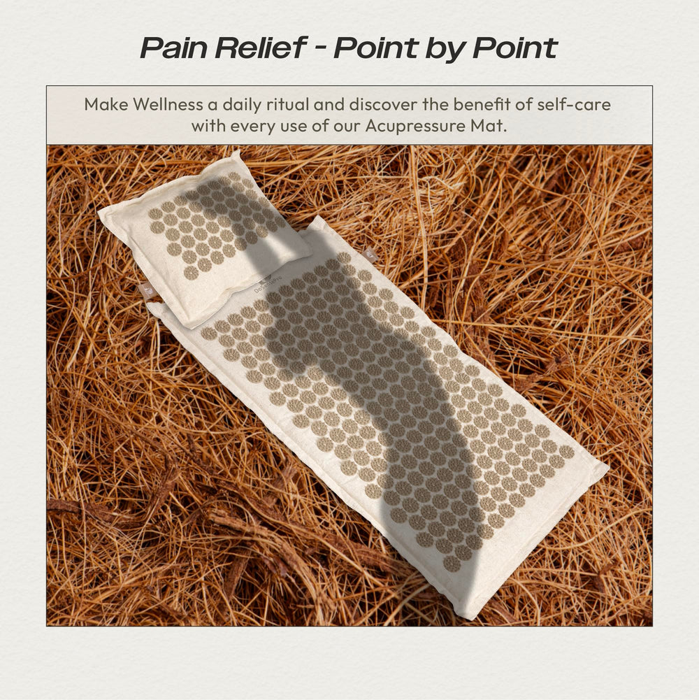 DoSensePro acupressure pillow supporting neck and upper back