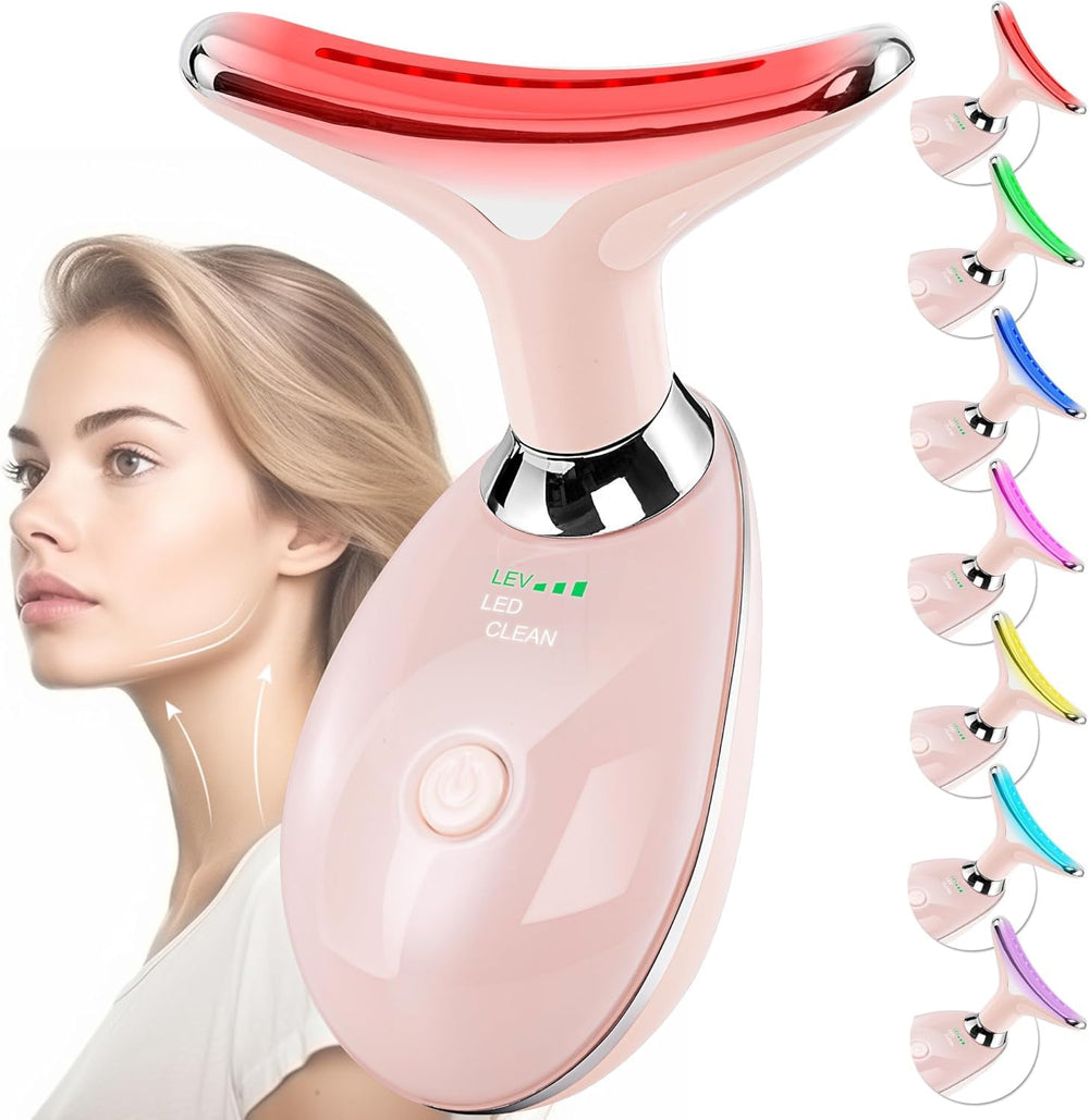 Doset facial massager with arc head glides along contours for better absorption