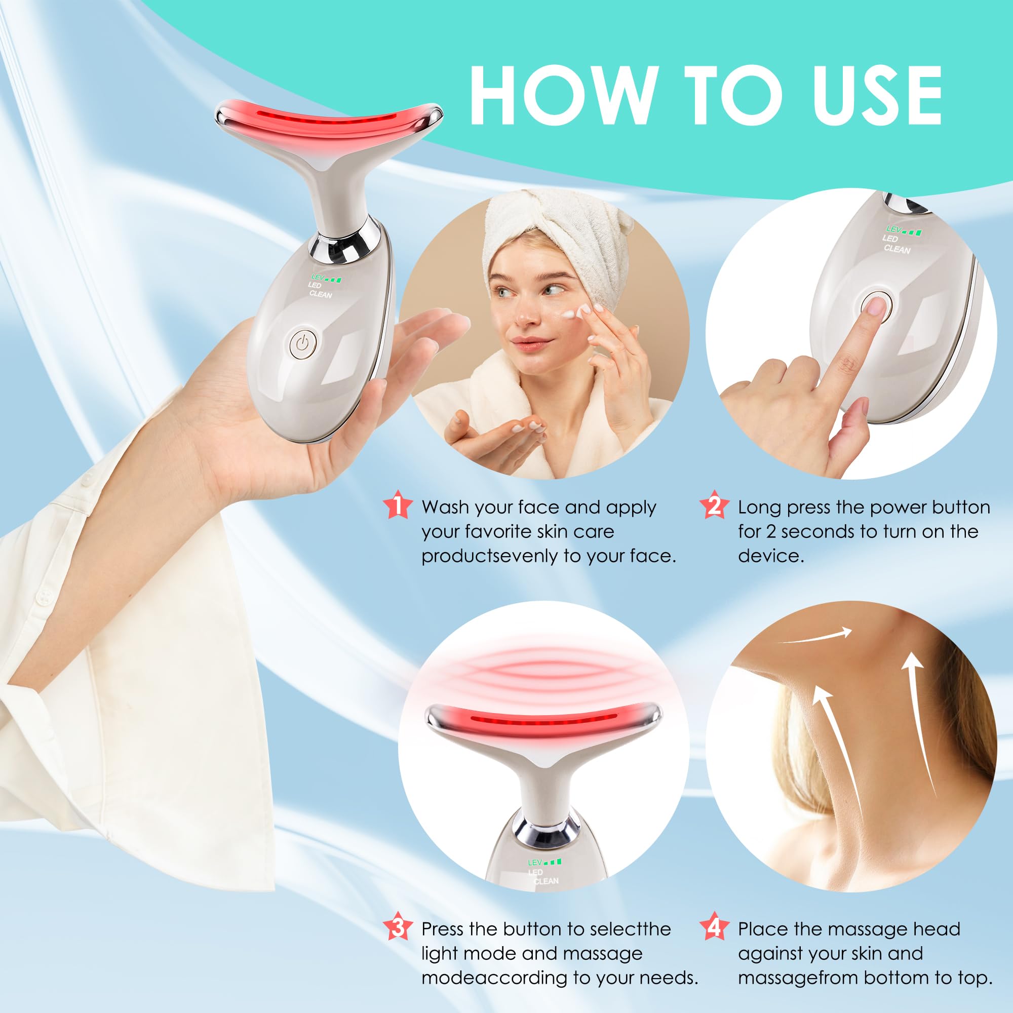 Doset face massager rechargeable portable design fits busy routines.