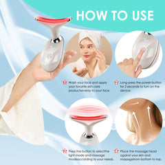 Doset face massager rechargeable portable design fits busy routines.