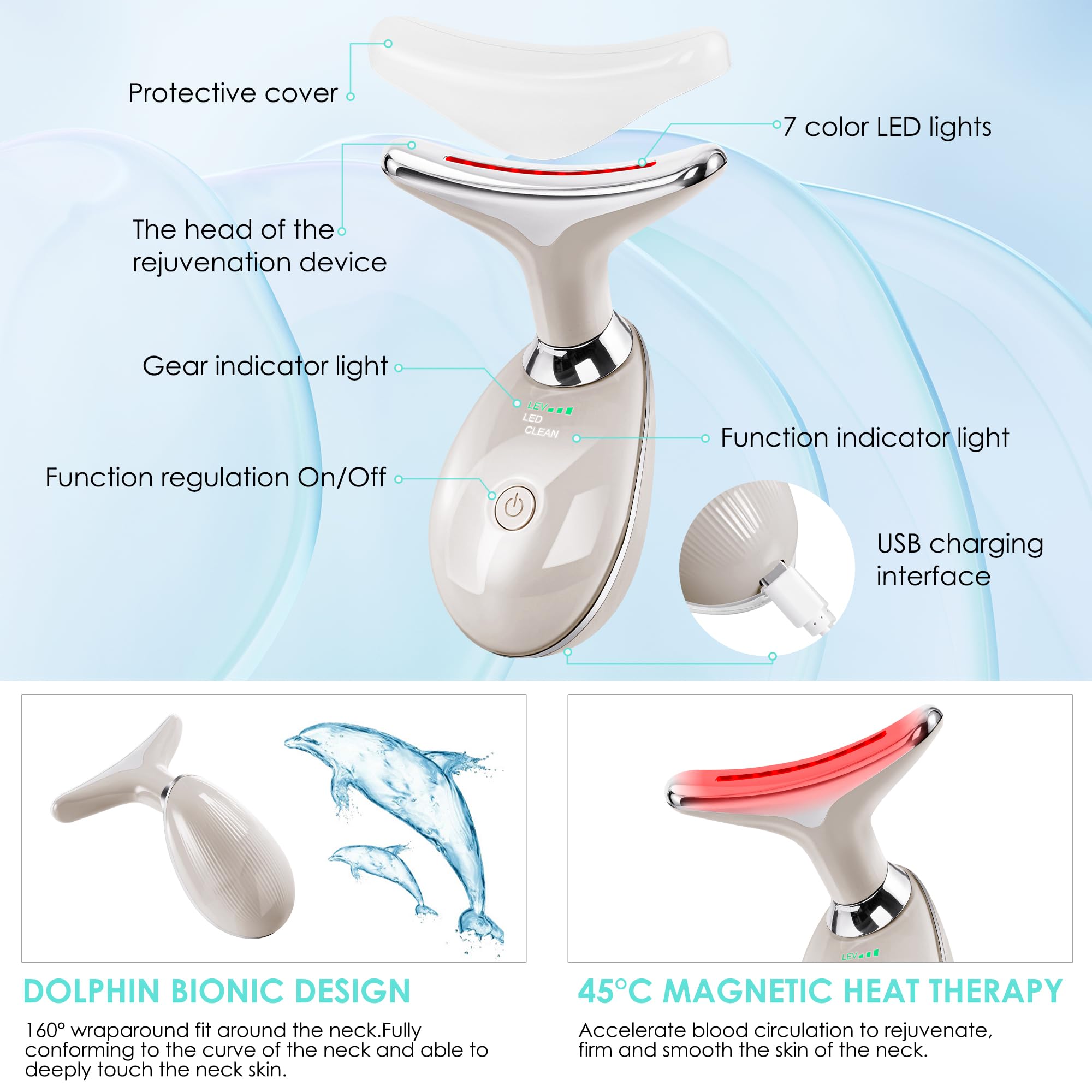 Doset facial massager compact design travels easily for on-the-go use.