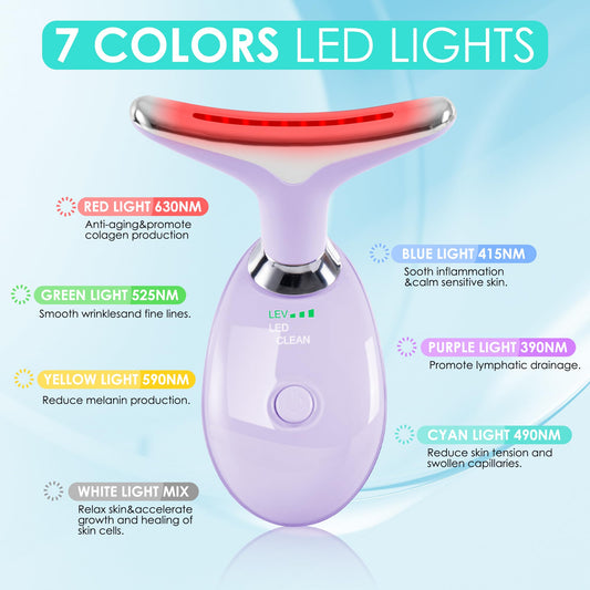 Doset red-light therapy on face and neck for a soothing spa-like session.