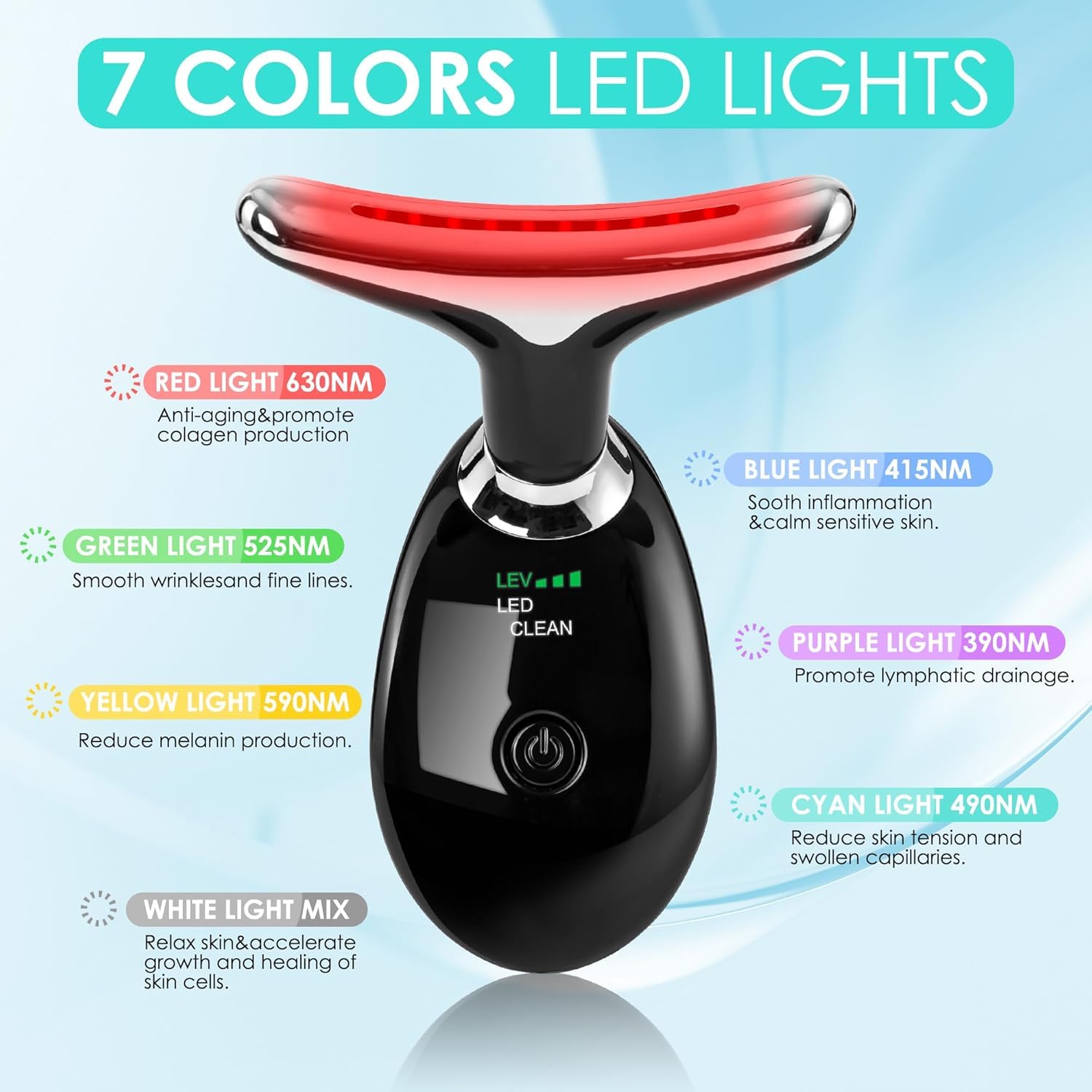 Doset facial massager with red-light therapy feature for a soothing routine.