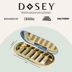 Dosey Pill Compact brand logo closeup conveys premium stylish organization