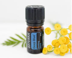 doTERRA Deep Blue dropper dispensing oil after a workout for cooling comfort