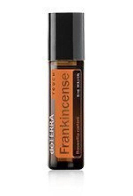 doTERRA Frankincense Touch bottle close-up for on-the-go aromatherapy